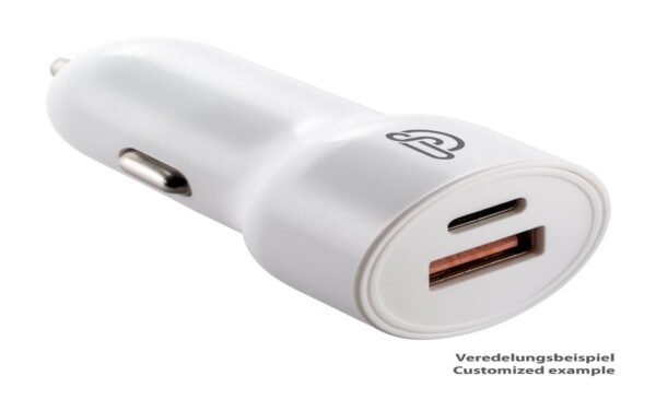 White Type-C PD 3.0 Car Charger